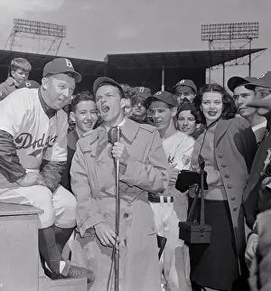 Frank Sinatra Singing to Baseball Players