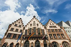 Town Square Prints: Frankfurt city hall at RAomerberg (Roemerberg) square, Frankfurt Am Main, Hesse, Germany