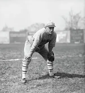 Fielding Prints: Frankie Frisch Bent Over In Fielding Pos