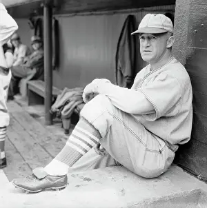 Dugout Prints: Frankie Frisch Seated In Dugout