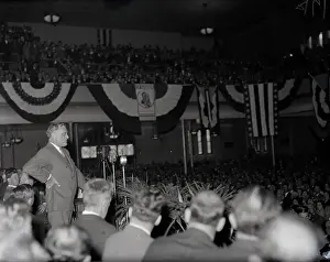 Rhetoric Prints: Franklin D. Roosevelt Addressing Crowd