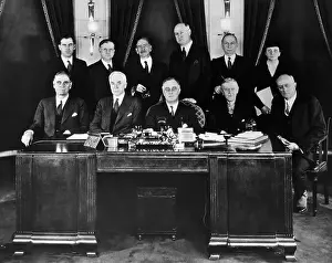 Franklin D Prints: Franklin D. Roosevelt with Cabinet Members