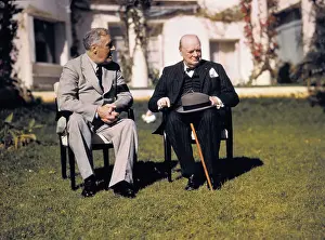 Franklin D Prints: Franklin D. Roosevelt Chatting with Winston Churchill