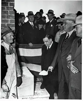 Overalls Prints: Franklin D. Roosevelt at Cornerstone Laying Ceremony