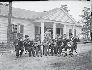 Warm Springs Prints: Franklin D. Roosevelt with Daughter and Musicians on Lawn