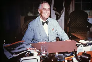 Franklin D. Roosevelt At His Desk