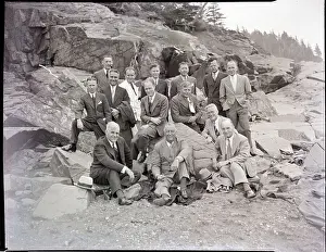 Picnic Prints: Franklin D. Roosevelt with Reporters on Beach