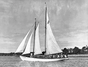 Franklin D Prints: Franklin D. Roosevelt Sailing with Family