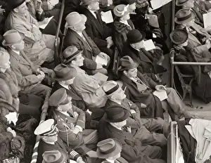 Franklin D. Roosevelt Sitting in Baseball Game Audience