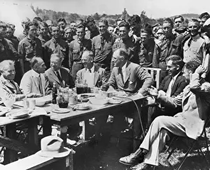 Franklin D. Roosevelt visiting a CCC Camp