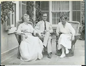 Franklin Delano Roosevelt with His Mother and Wife