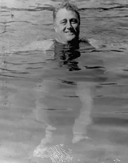 Governor Prints: Franklin Delano Roosevelt in Pool