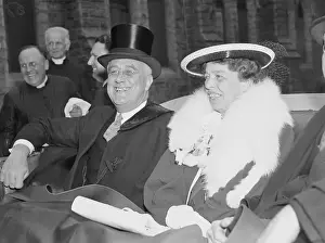 Franklin and Eleanor Roosevelt During Church Service