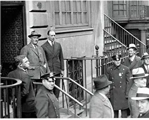 Franklin and James Roosevelt Leaving New York Home
