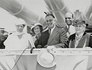 Franklin Roosevelt Aboard USS Indianapolis with Family