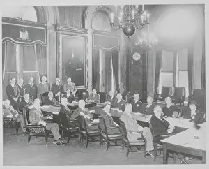 Charles H Prints: Franklin Roosevelt as Governor of New York, Meeting with Cabinet