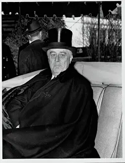 Awning Prints: Franklin Roosevelt in Top Hat and Cape