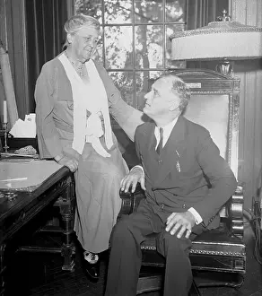 Franklin Roosevelt Looking at His Mother