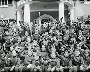 Franklin Roosevelt Posing with Catholic Boys Brigade