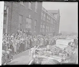 Atlanta Prints: Franklin Roosevelt Shaking Hands with Female Students