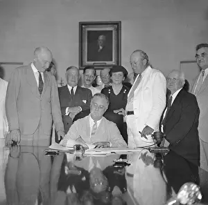 Franklin Roosevelt Signing Bill