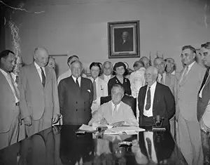 Robert F Prints: Franklin Roosevelt Signing Bill