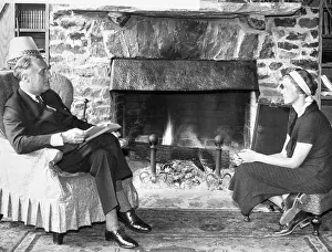 Warm Springs Prints: Franklin Roosevelt Talking with Daughter