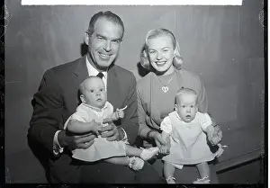 Adoption Prints: Fred Macmurray And Wife Holding Babies