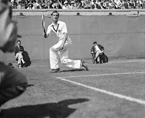 United Service Organizations Prints: Fred Perry Playing Tennis Match