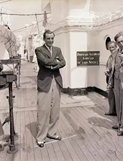 Fred Perry Posing Aboard Ship
