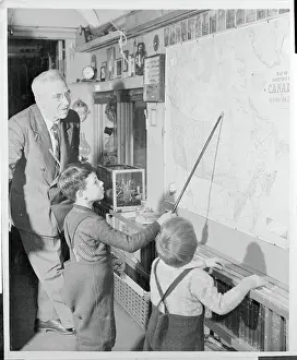 Ontario Prints: Fred Sloman Teaching Students at Blackboard