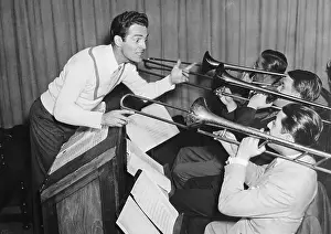 Teaching Prints: Fred Waring Leading Band To Play