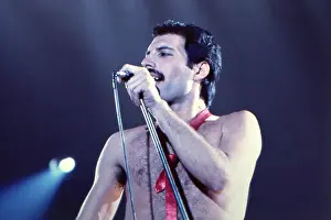Prints of British rock band Queen perform in concert at the Forum on July 9, 1980 in Inglewood, California. (Photo by Michael Montfort/Michael Ochs Archives/Getty Images) Queen Unleashed: Freddie Mercury Performing in LA