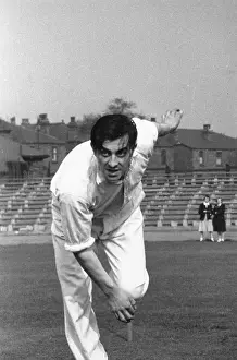 Prints of Yorkshire and England cricketer Freddie Trueman in action. Original Publication: Picture Post - 6499 - Freddie Trueman: The Greatest Threat Australia Has Faced Since Larwood - pub A Photographic Legacy: Freddie Trueman