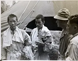 Guadalcanal Prints: Two Freed Chinese, In Pj'S, Interpreters