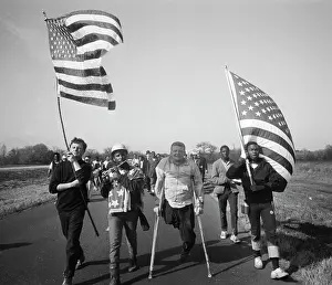 Crutches Prints: Freedom Marchers, Montgomery, Alabama 1965