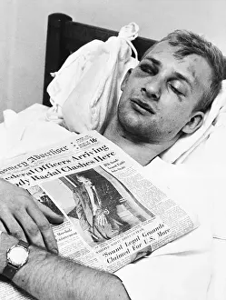 Newspaper Prints: Freedom Rider Jim Zwerg in Hospital