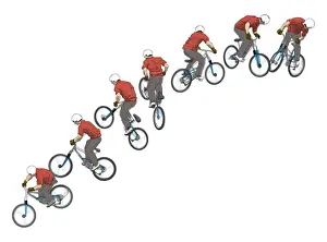 Only Teenage Boys Prints: Freeride mountain biking, 360 degree downhill jump