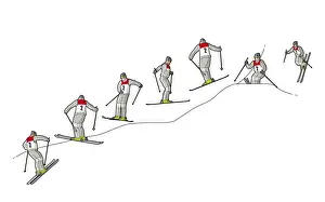 Winter Sport Prints: Freestyle skier performing 540 degree turn