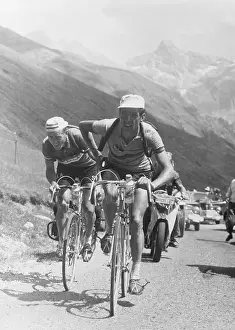 Bicycling Prints: French Cyclist Louison Bobet During the 1953 Tour de France