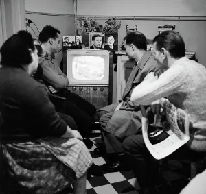 Mourning Prints: French Family Watching John F. Kennedy's Funeral on Television