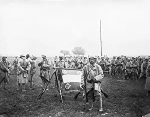 French Flag Bearer with His Comrades