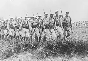 French Foreign Legion Marching in Desert