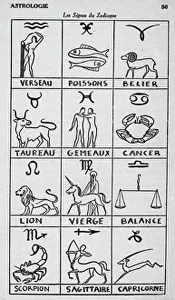 Cancer Prints: French Illus. Of Zodiac Signs