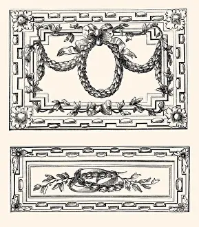 FRENCH ORNAMENT FOR MARQUETRY : LOUIS XVI STYLE, DESIGN ELEMENT -XXXL with lots of