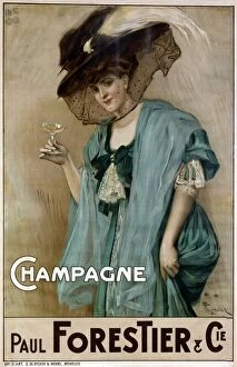 Images Dated 25th February 2015: French poster advertising champagne
