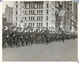 French Sailors March Down Fifth Avenue