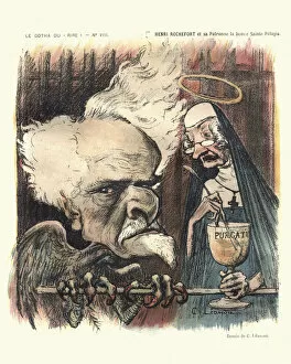 Catholicism Collection: French satirical cartoon - Victor Henri Rochefort