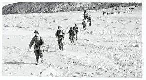 Tunis Prints: French Soldiers Walking Over Landscape