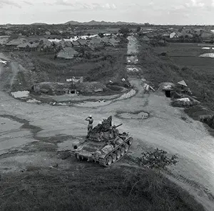 Hanoi Prints: French Tank Guarding Red River Delta Area